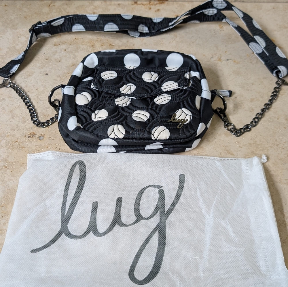 Lug Black & White Polka Dot Convertible Crossbody Bag